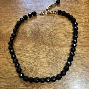 Vintage Black Faceted Beaded Necklace